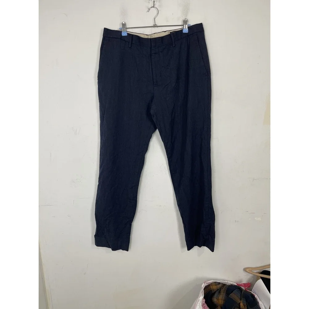 Banana Republic Mens Dress Pants 36x34 Wool Blend Slim Fit‎ Navy Blue Wedding